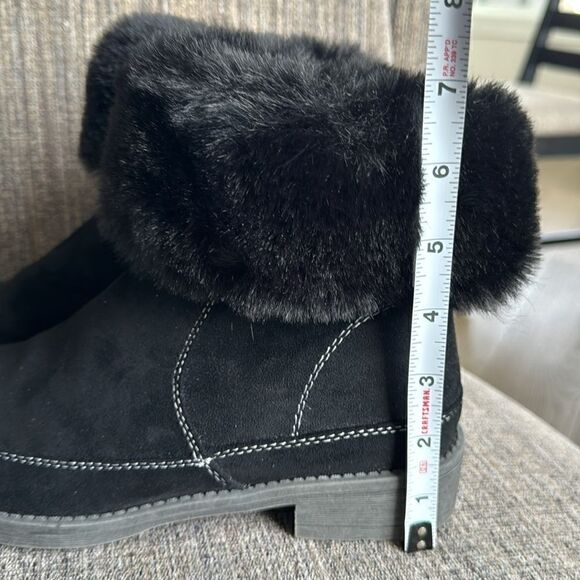 Propet Tabitha Women's Black Faux Suede & Fur Casual Zipper Ankle Boots Size 7.5 - Picture 7 of 10